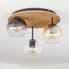 Koyoto Plafondlamp, Kogellampje Natuurlijke kleuren, Zwart, 3-lichts