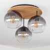 Koyoto Plafondlamp, Kogellampje Natuurlijke kleuren, Zwart, 3-lichts