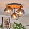 Koyoto Plafondlamp, Kogellampje Natuurlijke kleuren, Zwart, 3-lichts