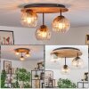 Koyoto Plafondlamp, Kogellampje Natuurlijke kleuren, Zwart, 3-lichts