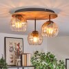 Koyoto Plafondlamp, Kogellampje Natuurlijke kleuren, Zwart, 3-lichts