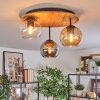 Koyoto Plafondlamp, Kogellampje 40 cm Natuurlijke kleuren, Zwart, 3-lichts