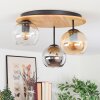Koyoto Plafondlamp, Kogellampje 40 cm Natuurlijke kleuren, Zwart, 3-lichts