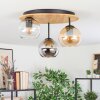 Koyoto Plafondlamp, Kogellampje 40 cm Natuurlijke kleuren, Zwart, 3-lichts