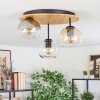 Koyoto Plafondlamp, Kogellampje 40 cm Natuurlijke kleuren, Zwart, 3-lichts