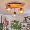Koyoto Plafondlamp, Kogellampje 40 cm Natuurlijke kleuren, Zwart, 3-lichts