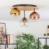 Koyoto Plafondlamp, Kogellampje 50 cm Natuurlijke kleuren, Zwart, 3-lichts