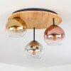 Koyoto Plafondlamp, Kogellampje 50 cm Natuurlijke kleuren, Zwart, 3-lichts
