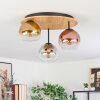 Koyoto Plafondlamp, Kogellampje 50 cm Natuurlijke kleuren, Zwart, 3-lichts