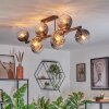 Koyoto Plafondlamp, Kogellampje Amber, Duidelijk, Rookkleurig, 10-lichts