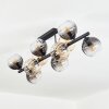 Koyoto Plafondlamp, Kogellampje Amber, Duidelijk, Rookkleurig, 10-lichts
