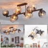 Koyoto Plafondlamp, Kogellampje Amber, Duidelijk, Rookkleurig, 10-lichts