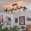 Koyoto Plafondlamp, Kogellampje Amber, Duidelijk, Rookkleurig, 10-lichts