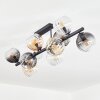 Koyoto Plafondlamp, Kogellampje Amber, Duidelijk, Rookkleurig, 10-lichts