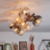 Koyoto Plafondlamp, Kogellampje Amber, Duidelijk, Rookkleurig, 10-lichts