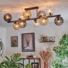 Koyoto Plafondlamp, Kogellampje Amber, Duidelijk, Rookkleurig, 10-lichts