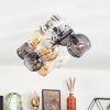 Koyoto Plafondlamp, Kogellampje Amber, Duidelijk, Rookkleurig, 10-lichts