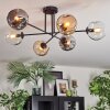 Ripoll Plafondlamp, Kogellampje Amber, Duidelijk, Rookkleurig, 6-lichts