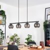 Koyoto Hanglamp, Kogellampje, Hanglamp Rookkleurig, 4-lichts
