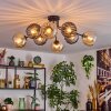 Koyoto Plafondlamp, Kogellampje 85 cm Amber, Rookkleurig, 8-lichts