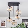 Koyoto Plafondlamp, Kogellampje Amber, Duidelijk, 5-lichts