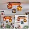 Ripoll Plafondlamp, Kogellampje Natuurlijke kleuren, Zwart, 3-lichts