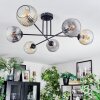 Ripoll Plafondlamp, Kogellampje Amber, Duidelijk, Rookkleurig, 6-lichts
