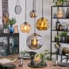 Ripoll Hanglamp, Kogellampje, Cluster hanglamp Amber, Chroom, Goud, Rookkleurig, 4-lichts