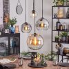 Koyoto Hanglamp, Kogellampje, Cluster hanglamp Amber, Chroom, Duidelijk, Rookkleurig, 4-lichts