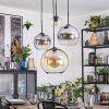 Koyoto Hanglamp, Kogellampje, Cluster hanglamp Amber, Chroom, Duidelijk, Rookkleurig, 4-lichts