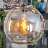 Koyoto Hanglamp, Kogellampje, Cluster hanglamp Amber, Chroom, Duidelijk, Rookkleurig, 4-lichts