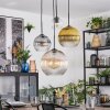 Koyoto Hanglamp, Kogellampje, Cluster hanglamp Amber, Goud, Duidelijk, Rookkleurig, 4-lichts