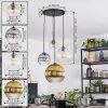 Koyoto Hanglamp, Kogellampje, Cluster hanglamp Amber, Goud, Duidelijk, Rookkleurig, 4-lichts