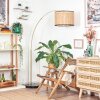 Ramila Staande lamp, Booglampen Messing, Zwart, 1-licht, Stoffen lampenkap