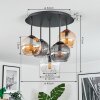 Koyoto Plafondlamp, Kogellampje 45 cm Amber, Duidelijk, Rookkleurig, 5-lichts