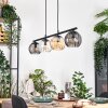 Koyoto Hanglamp, Kogellampje, Hanglamp Amber, Duidelijk, Rookkleurig, 4-lichts