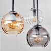 Koyoto Plafondlamp, Kogellampje Amber, Duidelijk, Rookkleurig, 5-lichts