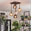 Koyoto Plafondlamp, Kogellampje Amber, Duidelijk, Rookkleurig, 5-lichts