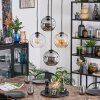 Ripoll Hanglamp, Kogellampje, Cluster hanglamp Amber, Duidelijk, Rookkleurig, 4-lichts