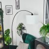 Soungou Staande lamp, Booglampen Zwart, 1-licht, Stoffen kap