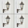 Hongkong Wandlamp voor buiten, Wandlamp Bruin, Goud, 1-licht, Bewegingsmelder