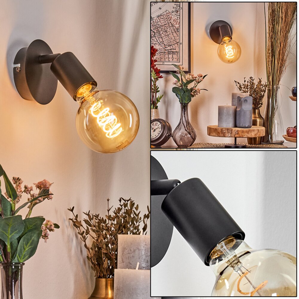 Geira Plafondspot, Wandlamp, Muurspot Zwart, 1-licht main product photo