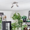 Firan Plafondlamp, Plafondspot LED Nikkel mat, 2-lichts