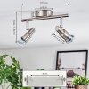 Firan Plafondlamp, Plafondspot LED Nikkel mat, 2-lichts