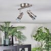 Firan Plafondlamp, Plafondspot LED Nikkel mat, 2-lichts