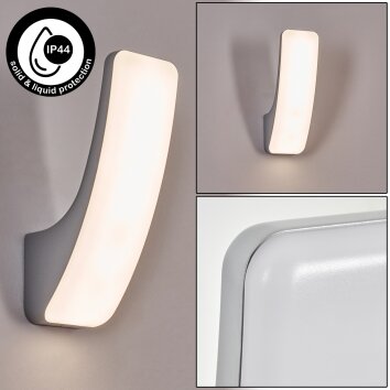 Gilan Wandlamp voor buiten, Wandlamp LED Zilver, 1-licht