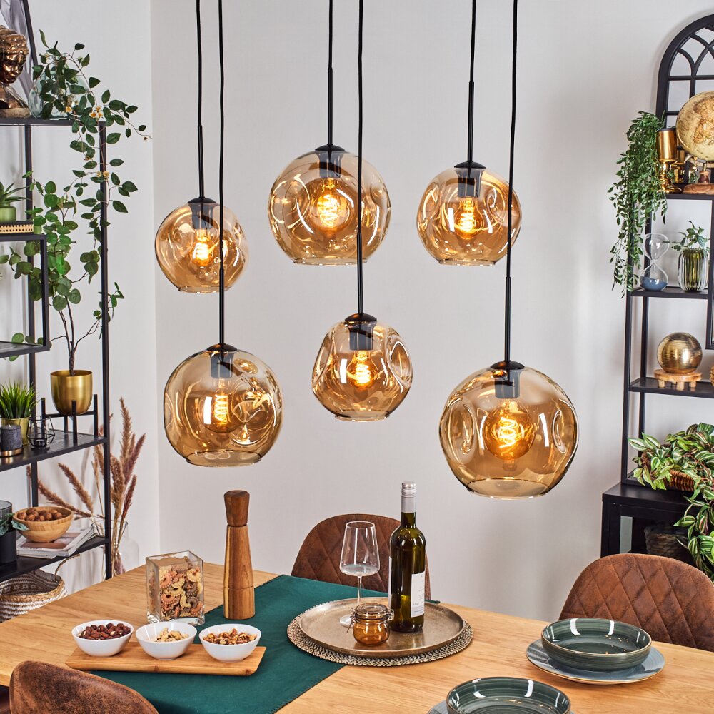 Ripoll Hanglamp, Kogellampje, Hanglamp Amber, 6-lichts main product photo