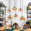 Ripoll Hanglamp, Kogellampje, Hanglamp Amber, Duidelijk, 6-lichts