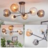 Ripoll Plafondlamp, Kogellampje Amber, Duidelijk, Rookkleurig, 6-lichts