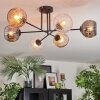 Ripoll Plafondlamp, Kogellampje Amber, Duidelijk, Rookkleurig, 6-lichts